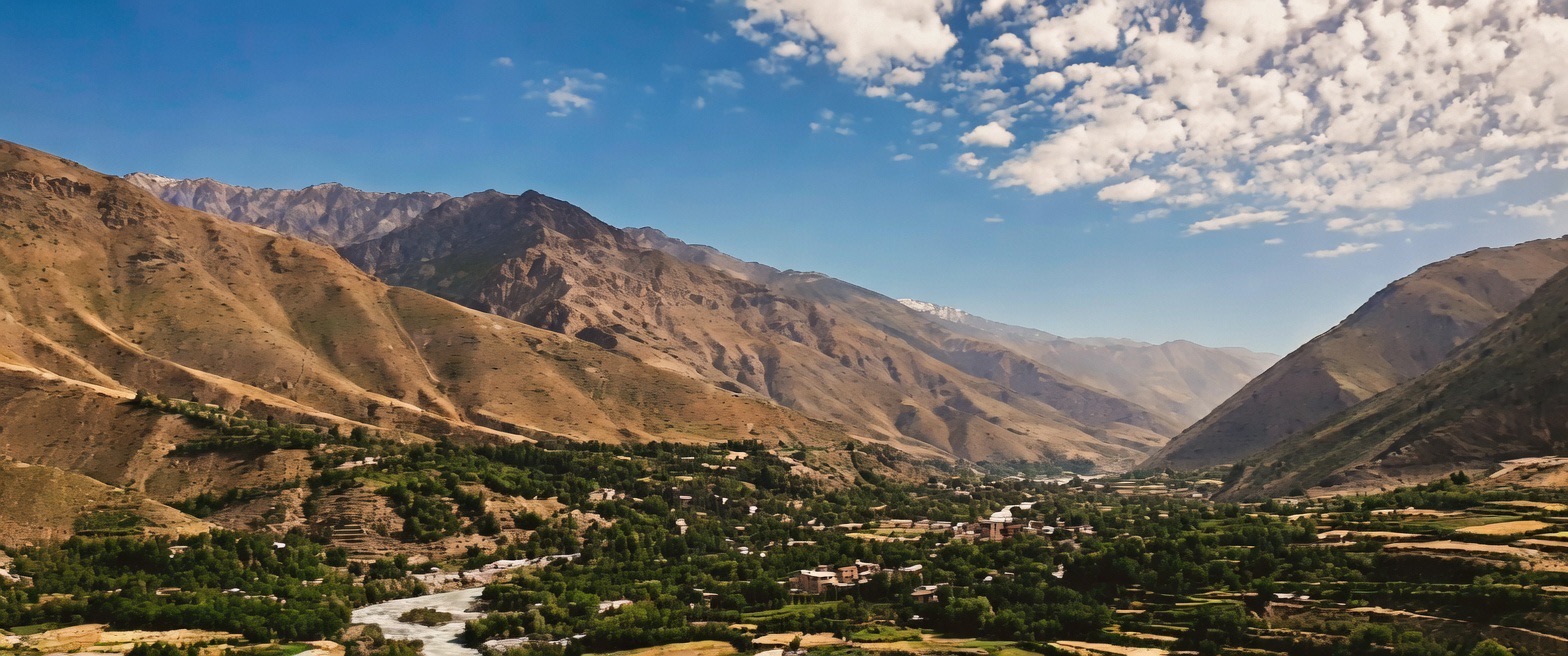 Afghanistan mountains and traveler